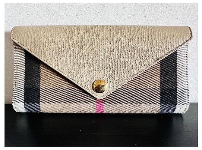 Cartera Burberry de cuero y lona Multicolor Beige - vista 15