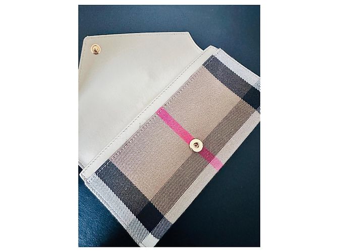 Cartera Burberry de cuero y lona Multicolor Beige - vista 4