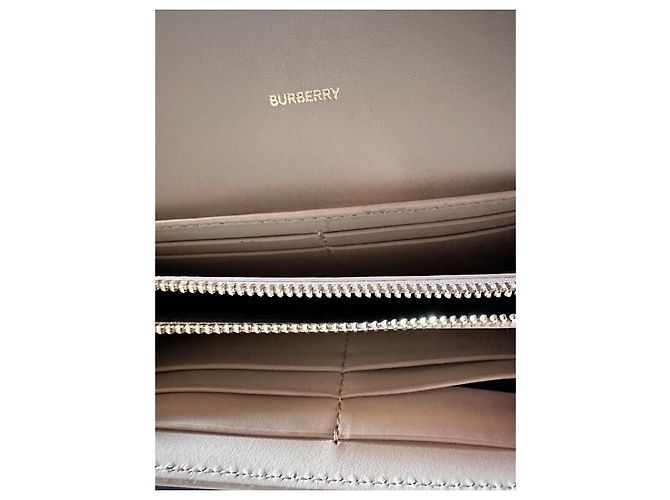 Cartera Burberry de cuero y lona Multicolor Beige - vista 9