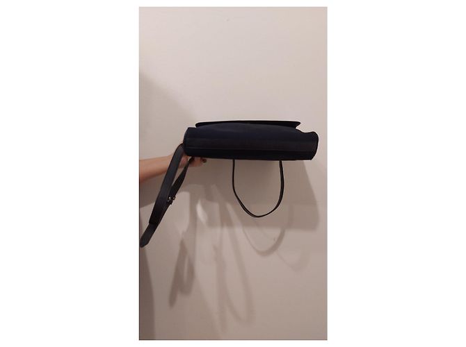 Borsa a tracolla Valentino Garavani in tela blu navy e pelle - vista 2