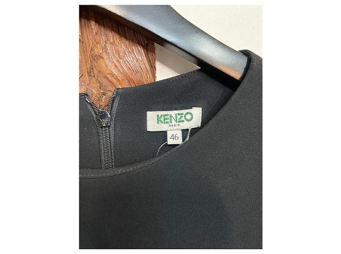 Autre Marque Schwarzes asymmetrisches Kleid Kenzo Paris – Größe 46 - Ansicht 2