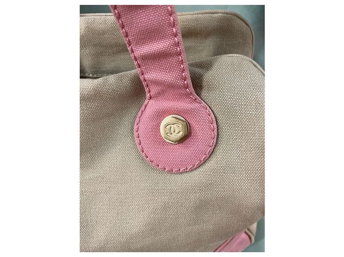 Borsa in tela Chanel con manici a contrasto - vista 3