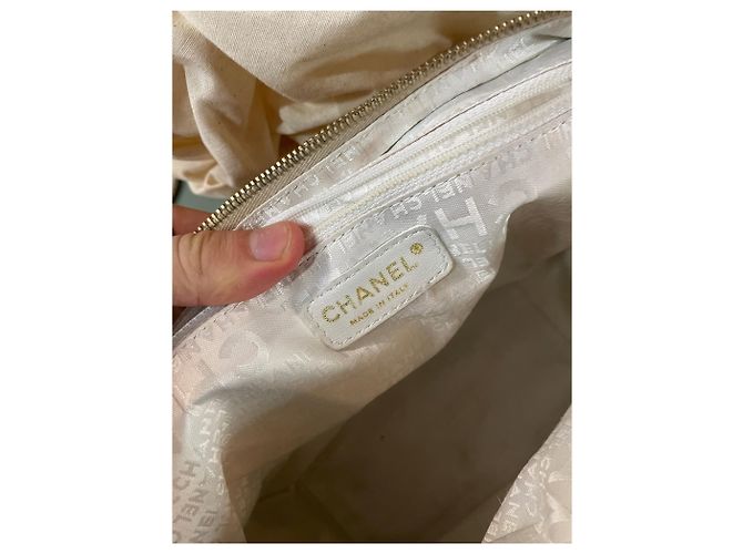 Borsa in tela Chanel con manici a contrasto - vista 5