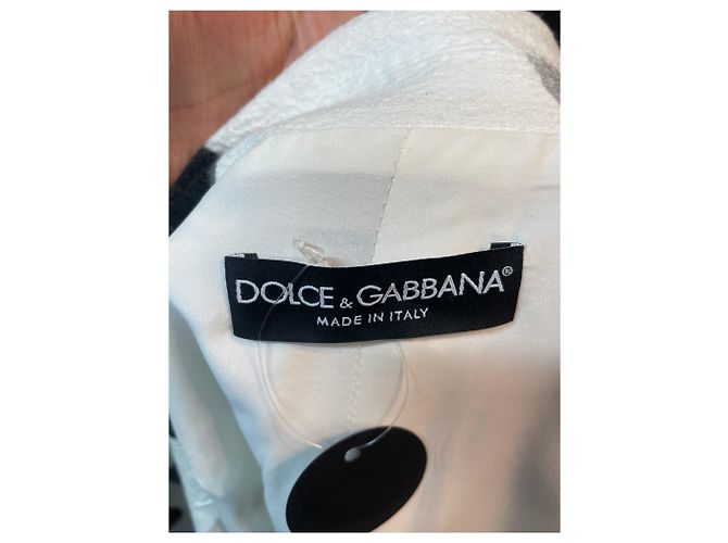 Giacca in cotone a pois Dolce & Gabbana – Bianco e Nero - vista 3