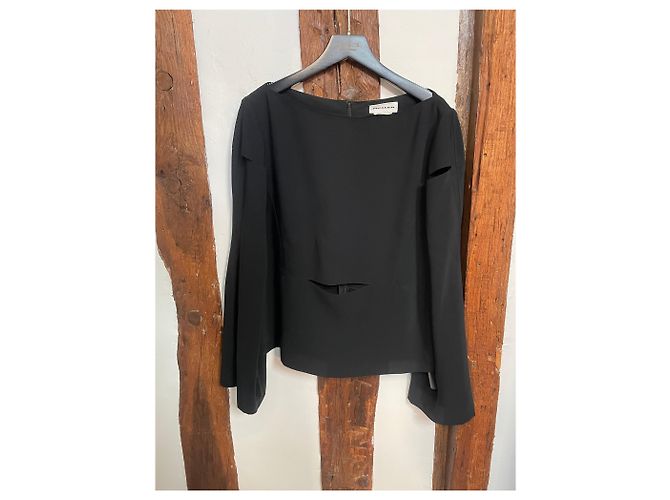 Thierry Mugler Top nero strutturato a maniche lunghe Mugler con dettaglio a taglio – Parigi - vista 2
