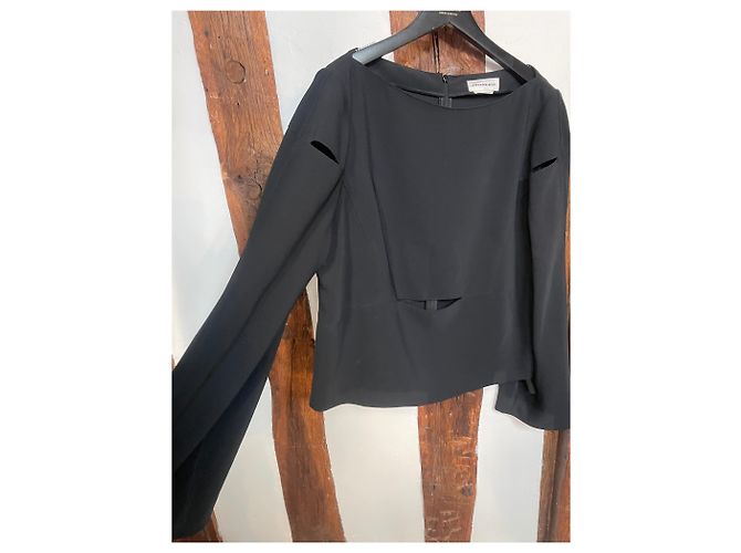 Thierry Mugler Top nero strutturato a maniche lunghe Mugler con dettaglio a taglio – Parigi - vista 4