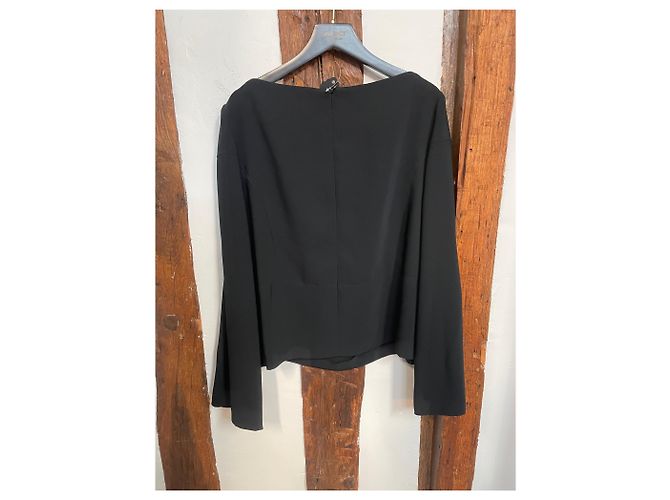 Thierry Mugler Top nero strutturato a maniche lunghe Mugler con dettaglio a taglio – Parigi - vista 5