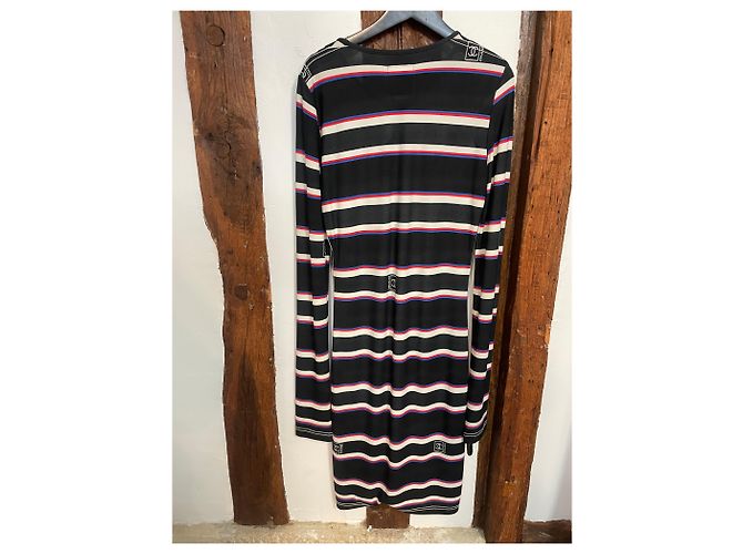 Timeless Abito a righe a maniche lunghe Chanel – Nero, Rosso e Blu, Made in Italy - vista 3