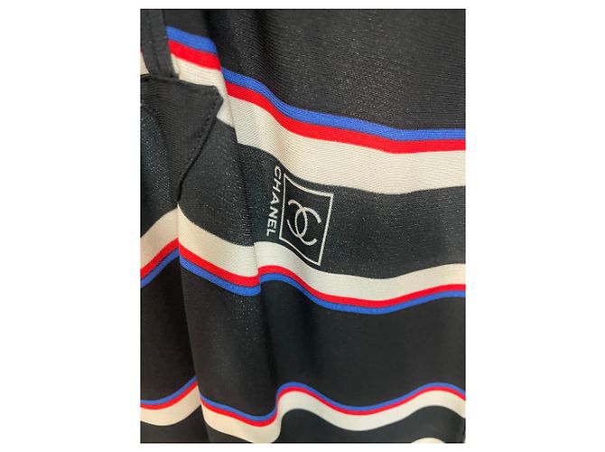 Timeless Abito a righe a maniche lunghe Chanel – Nero, Rosso e Blu, Made in Italy - vista 4