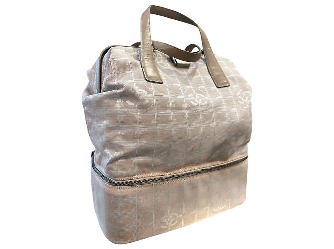 Borsa Tote Chanel 1999 in tessuto monogramma CC beige - vista 2