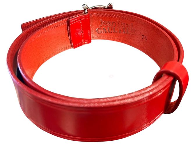 Autre Marque Jean-Paul Gaultier Gürtel aus leuchtend rotem Leder - Ansicht 3