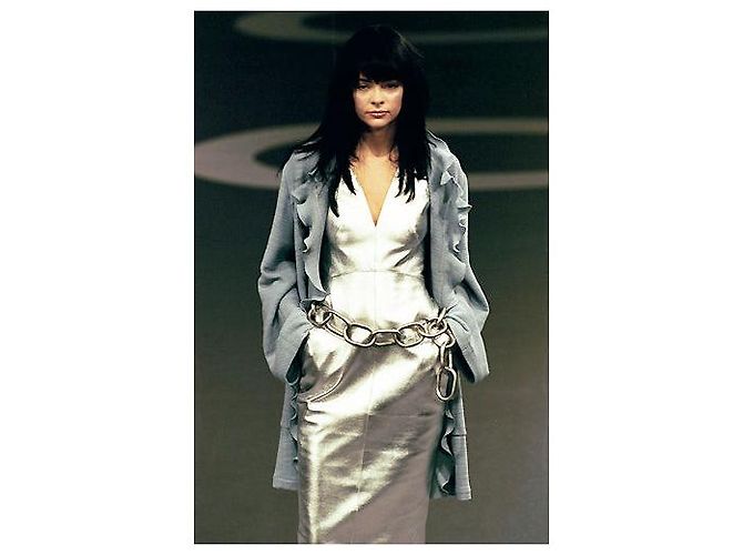 Chanel Silber Lammleder Bleistiftkleid (FW 1999) - Ansicht 2