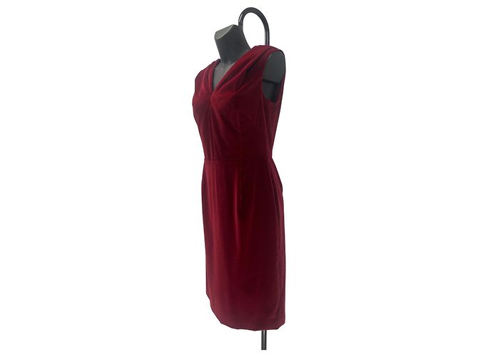 Rotes Samtkleid Christian Dior - Ansicht 2