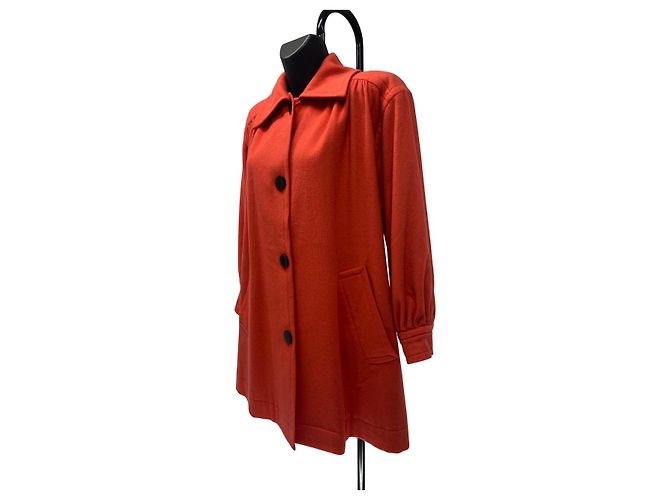 Abrigo de lana naranja Yves Saint Laurent - vista 2