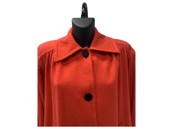Abrigo de lana naranja Yves Saint Laurent - vista 3