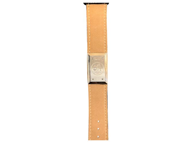Hermès Uhr Schwarzes Leder Silber - Ansicht 4