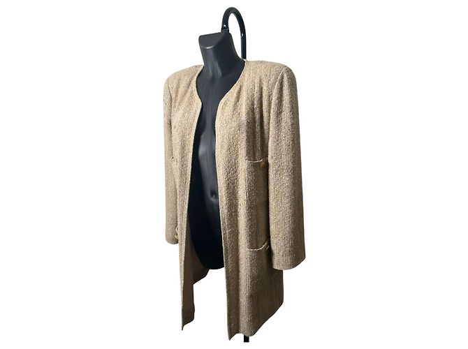 Timeless Cappotto beige Chanel in seta e cotone - vista 2