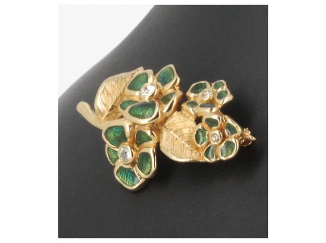 Spilla oro e verde Christian Dior - vista 2