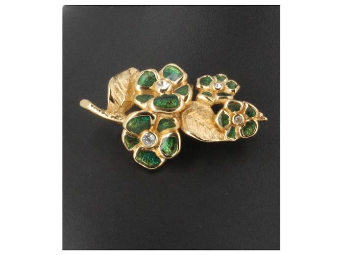 Spilla oro e verde Christian Dior - vista 3