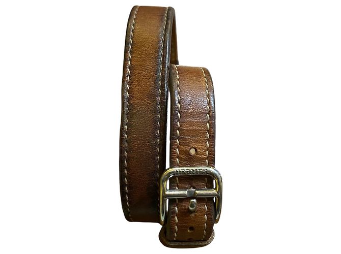 Reloj Hermès con correa de cuero marrón - vista 3