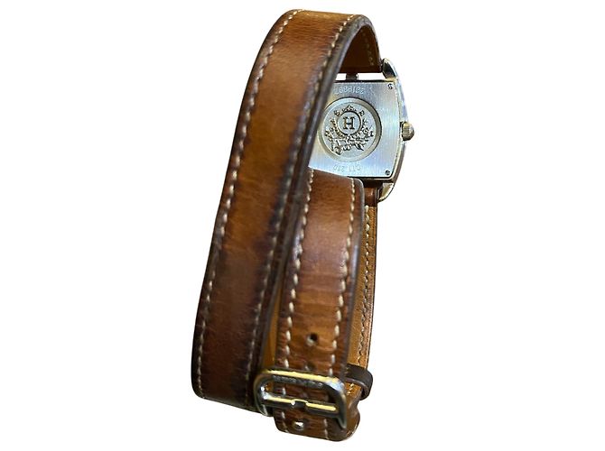 Reloj Hermès con correa de cuero marrón - vista 4