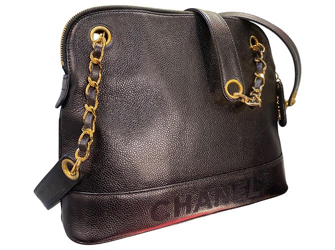Borsa Chanel 1996 in pelle grana nera - vista 3