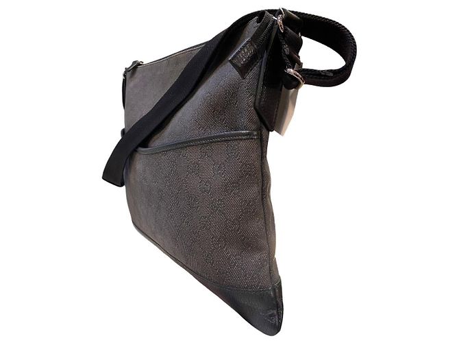 Borsa a spalla in denim monogramma nero Gucci - vista 2