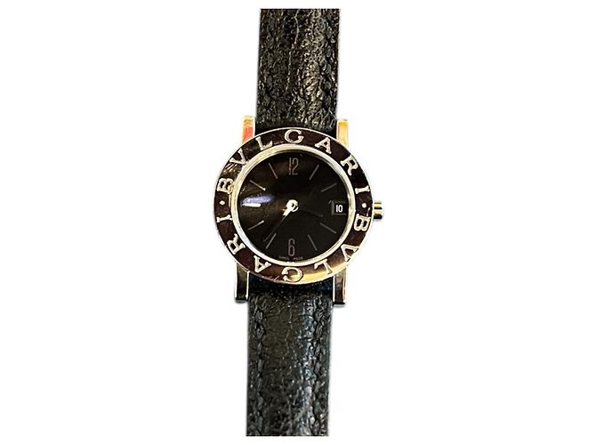 Orologio Bulgari nero con cinturino in pelle - vista 2