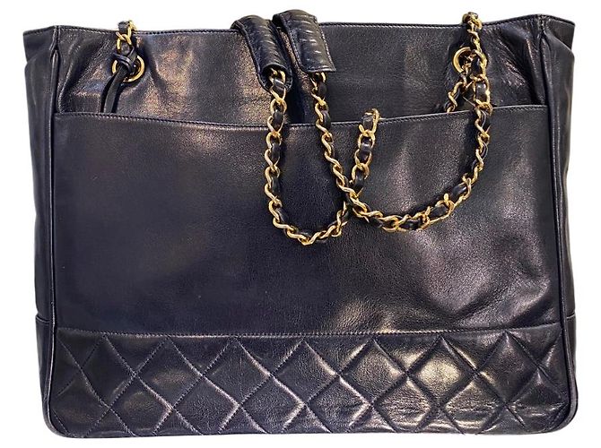 Timeless Borsa in Pelle di Agnello Blu Navy Chanel 2003 - vista 4