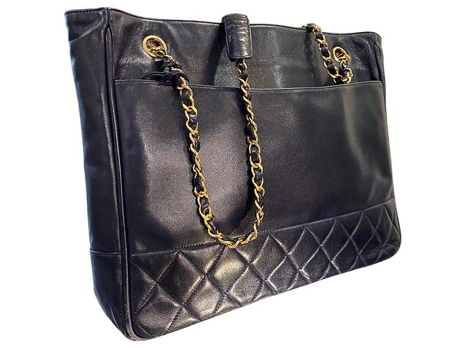 Timeless Borsa in Pelle di Agnello Blu Navy Chanel 2003 - vista 6