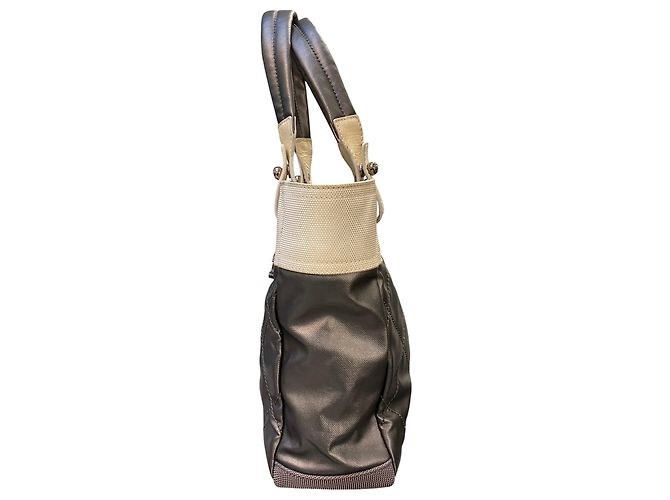Borsa in pelle grigia e beige Chanel 2006 - vista 2