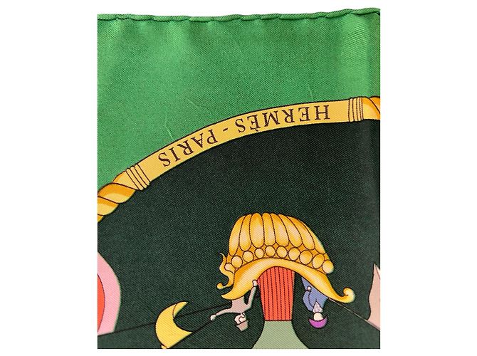 Sciarpa Hermès verde scuro LES FOLIES DU CIEL - vista 5