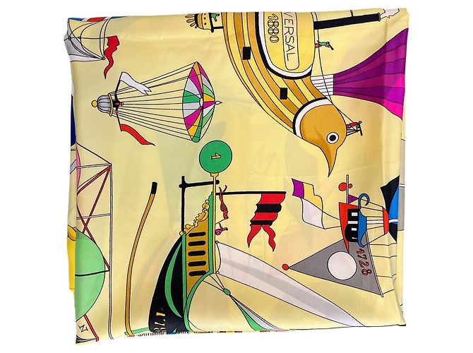 Bufanda de seda Hermès LES FOLIES DU CIEL - vista 4