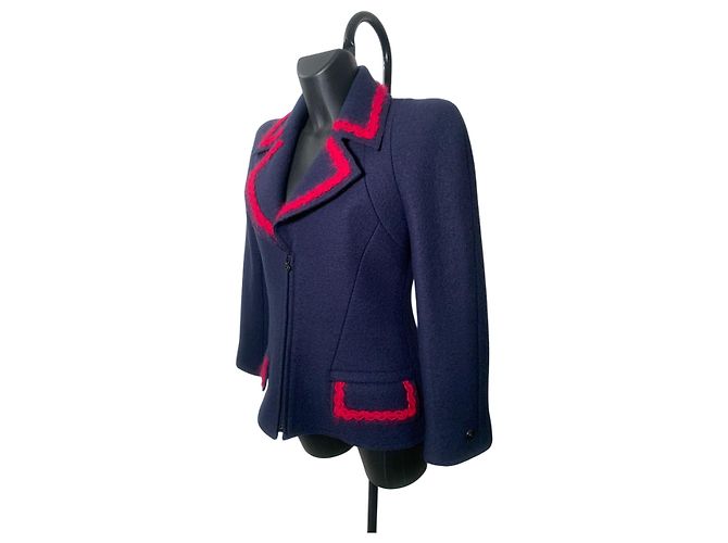 Timeless Giacca in lana blu e rosa Chanel (FW97) - vista 2