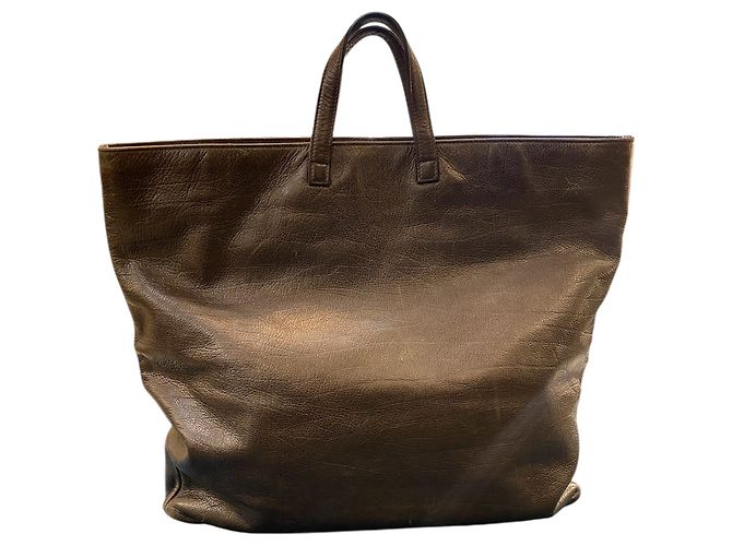 Grande borsa in pelle marrone Bulgari - vista 4