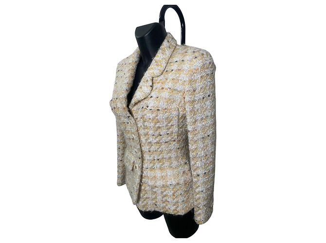 Timeless Giacca in tweed gialla Chanel 1993 - vista 2