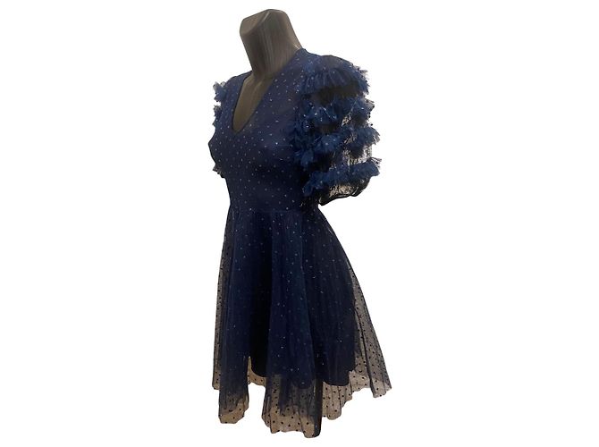 Vestido de tul azul Valentino con lentejuelas (Resort2020) - vista 2