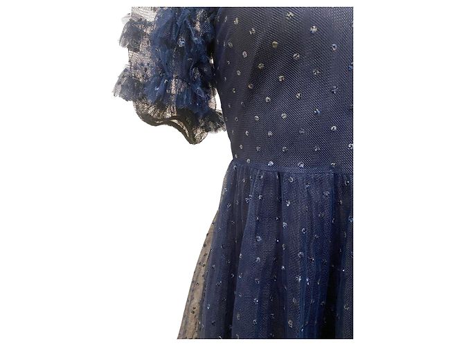 Vestido de tul azul Valentino con lentejuelas (Resort2020) - vista 3