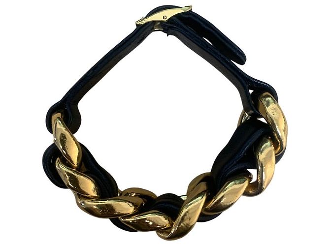 Bracciale in Catena e Pelle CHANEL in Nero - vista 4