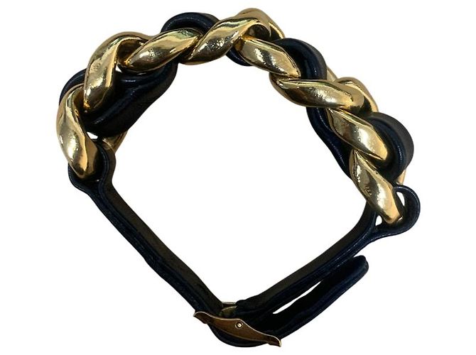 Bracciale in Catena e Pelle CHANEL in Nero - vista 5