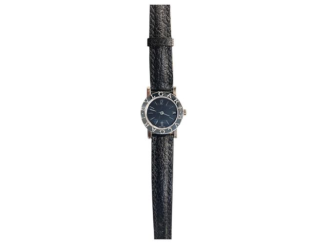 Montre Bulgari en cuir noir - vue 2