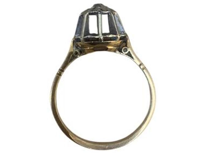 Autre Marque Anello "Solitaire" in oro giallo e bianco 18K - vista 3