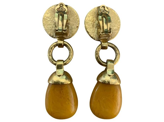 Timeless Orecchini vintage gialli Chanel con pietra 1998 - vista 2