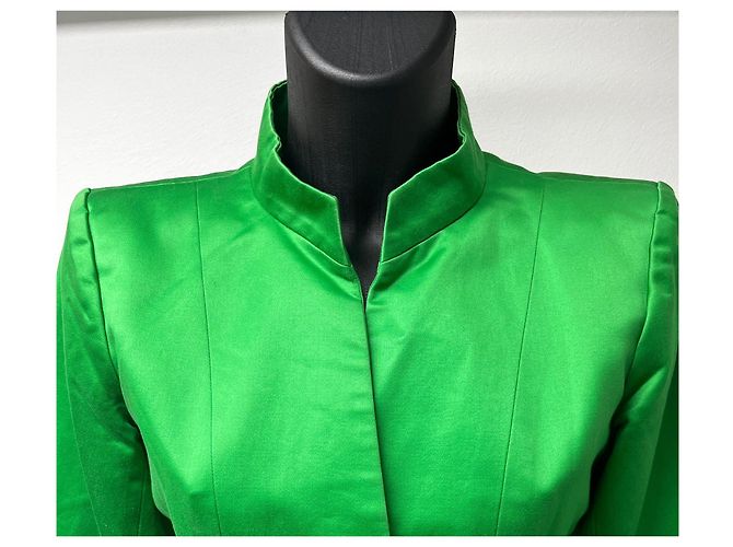 Giacca in satin verde Yves Saint Laurent - vista 3