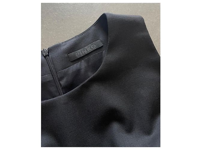 Vestido ajustado negro sin mangas de dos materiales talla 34-36 Pinko - vista 10