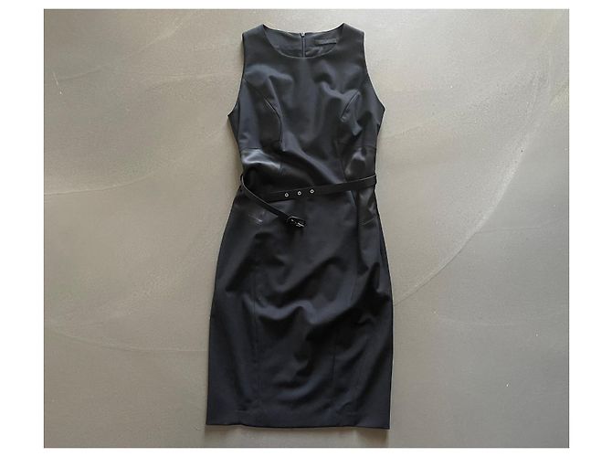Vestido ajustado negro sin mangas de dos materiales talla 34-36 Pinko - vista 2