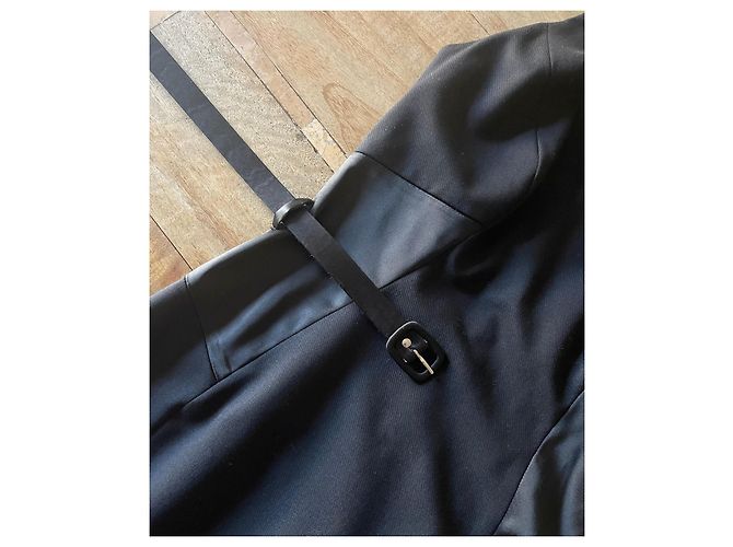 Vestido ajustado negro sin mangas de dos materiales talla 34-36 Pinko - vista 9
