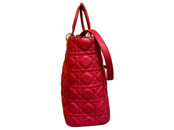 Borsa Lady Dior in pelle rossa - vista 2