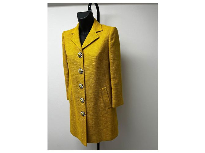 Dolce & Gabbana Abrigo Amarillo Dolce&Gabbana con Botones de Flores - vista 2