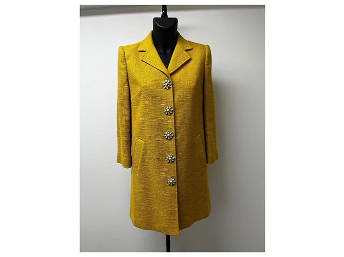 Dolce & Gabbana Abrigo Amarillo Dolce&Gabbana con Botones de Flores - vista 3